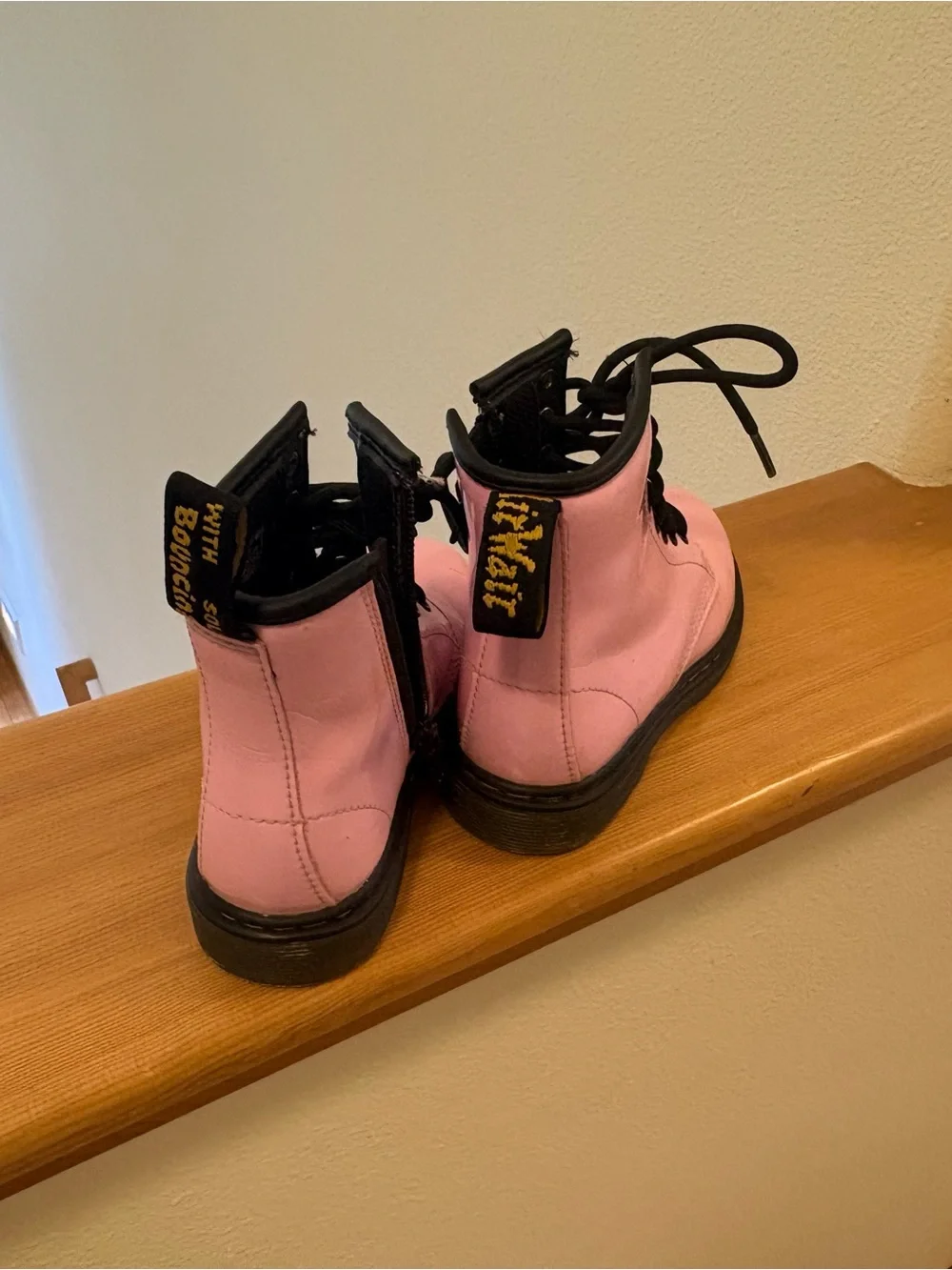 Dr. Martens Pink Kids Lace-Up Combat Boots